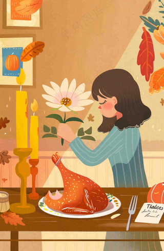感恩节宣传插画海报背景