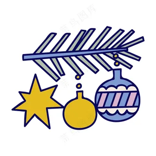 冬青枝 圣诞装饰1 民族风装饰小元素