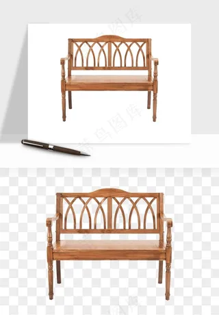 中式长椅长桌木桌png免抠