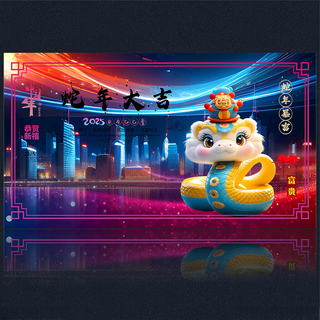 2025新年蛇年春节设计海报