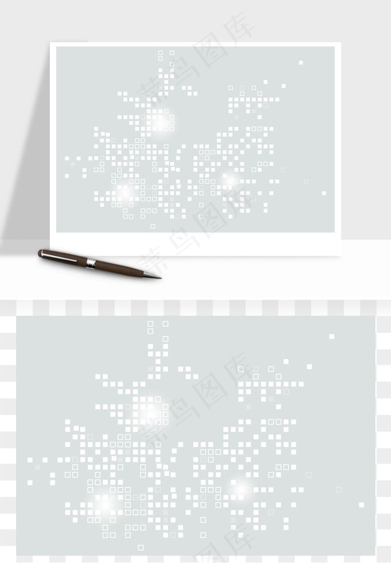 科技几何点线数字装饰png免抠