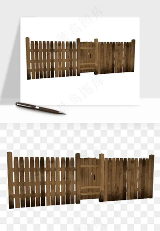 手绘围栏护栏栅栏png免抠