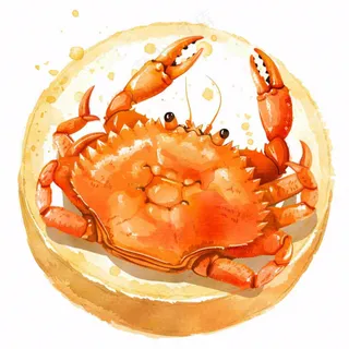 大闸蟹笼屉美食插画免抠