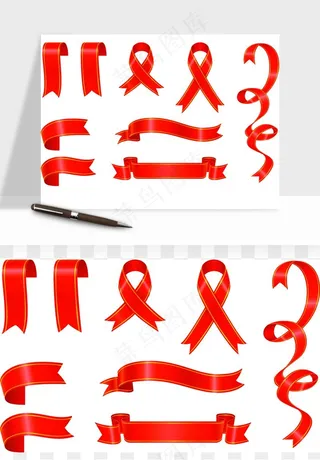 蝴蝶结丝带彩带矢量png免抠