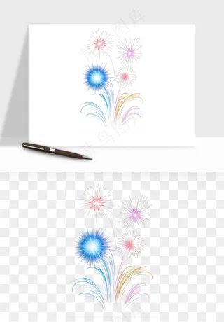 卡通烟花烟火礼花png免抠
