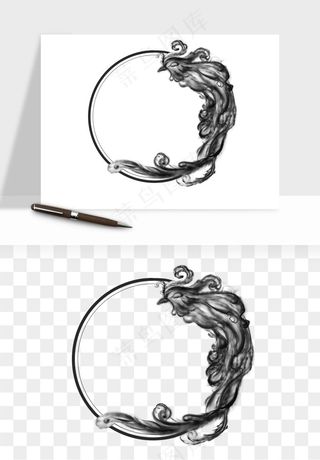 墨迹水墨圆圈圆环边框