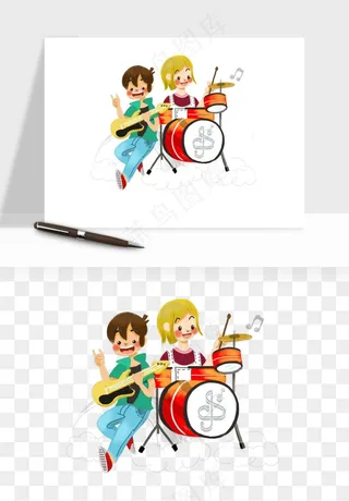 摇滚架子鼓乐器png免抠