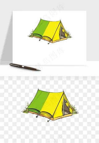 帐篷露营篝火png免抠