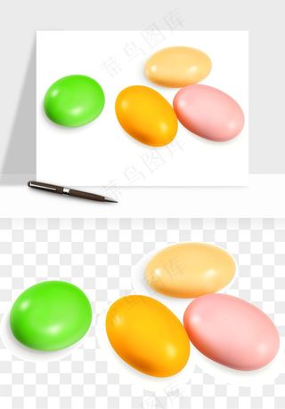 糖果糖豆彩虹糖png免抠