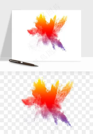 水彩泼墨涂鸦墨迹元素png免抠