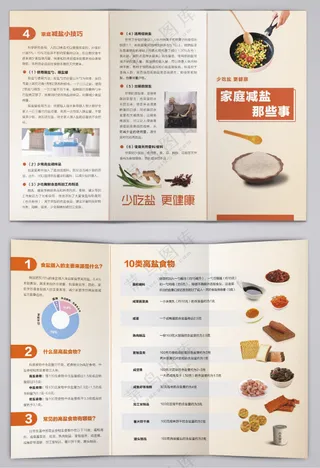 家庭减盐那些事少吃盐三折页