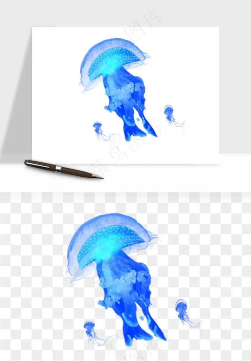 水母章鱼海底生物png免抠图