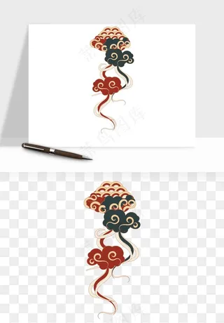 国潮敦煌云纹祥云云彩png免抠