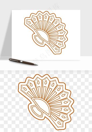 古风扇子元素png免抠