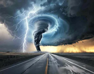 龙卷风自然灾害天气背景