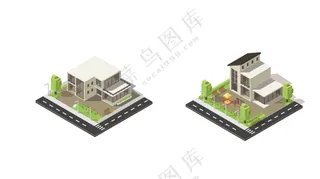 别墅3 矢量图 豪华别墅