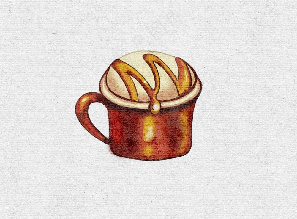 手绘奶盖饮品奶茶咖啡杯子