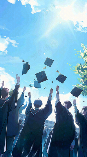 学生毕业季考试青春插画背景