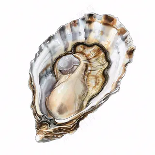 生蚝海鲜海洋卡通插画免抠