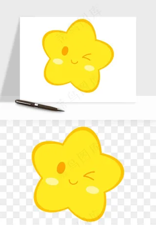 卡通小星星五角星闪光png免抠