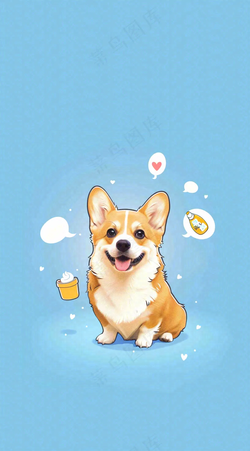 宠物寄养猫狗卡通插画背景