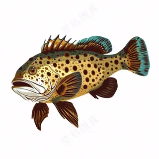 海洋鱼类海鲜卡通插画免抠