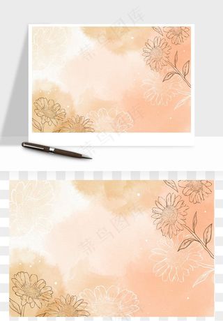 水彩花卉手绘矢量背景