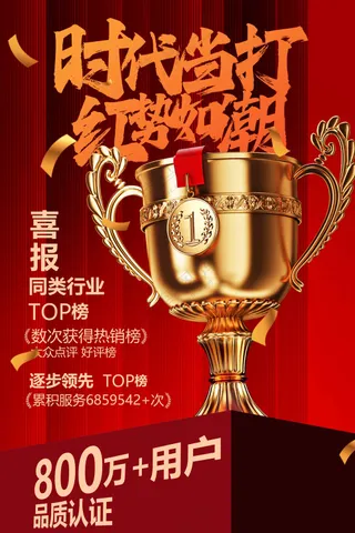 喜报喜悦榜单红色活动海报