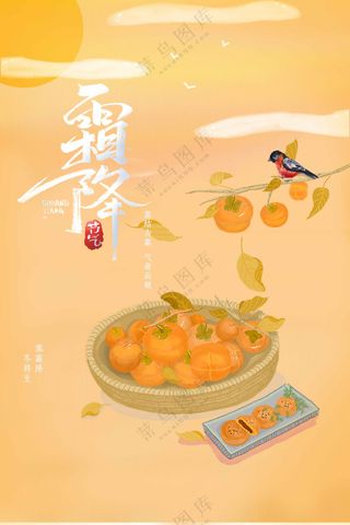 霜降节气传统活动海报