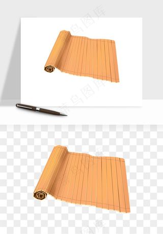 古风竹简卷轴书籍png免抠