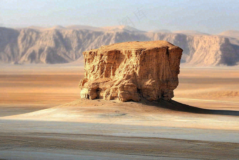 沙漠敦煌雅丹地貌黄土沙丘大漠风光摄影图