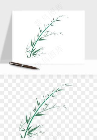 手绘竹子竹叶png免抠