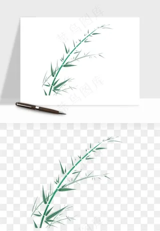 手绘竹子竹叶png免抠