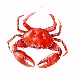 螃蟹海洋动物卡通插画免抠