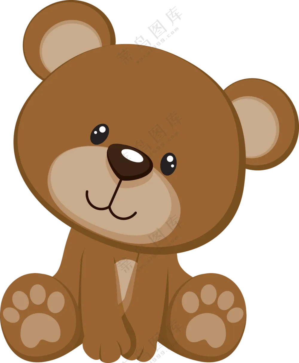 歪着小脑袋的卡通小熊创意免抠图片