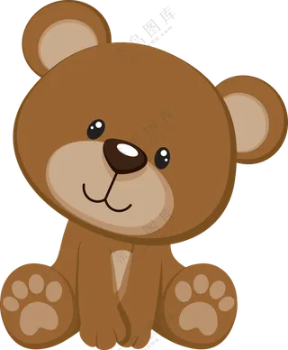 歪着小脑袋的卡通小熊创意免抠图片