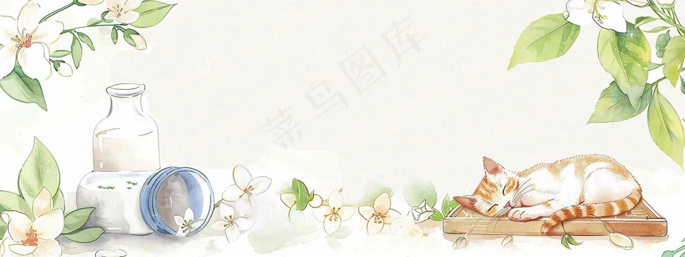 秋天插画风景处暑背景