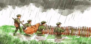 洪水自然灾害防洪预警摄影图