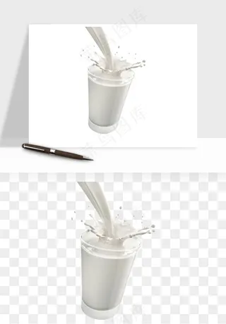 飞溅的牛奶牛奶杯元素png免抠