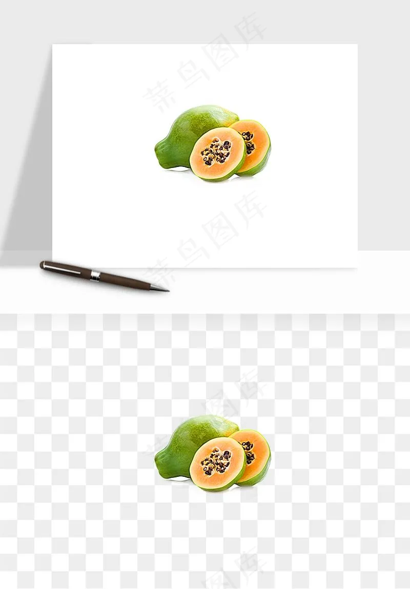 木瓜水果png免抠