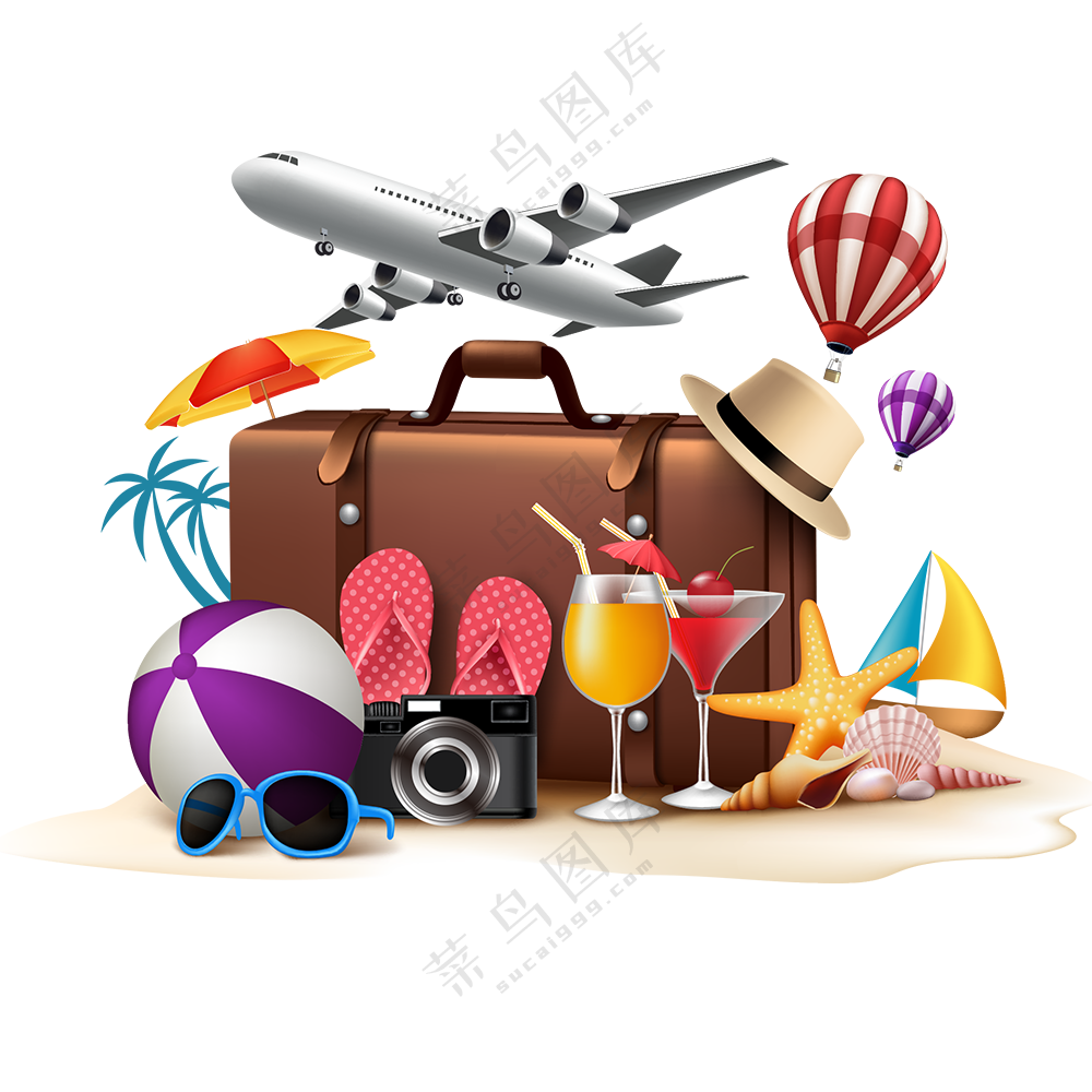 夏日休闲旅游度假元素