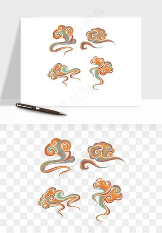 国潮敦煌云纹祥云云彩png免抠