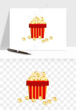 爆米花小吃png免抠