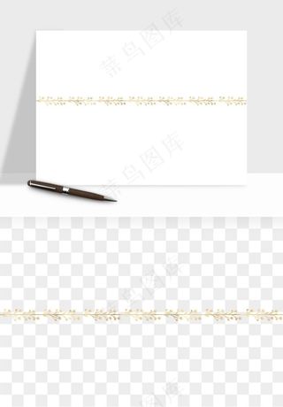 金色植物花环边框png免抠