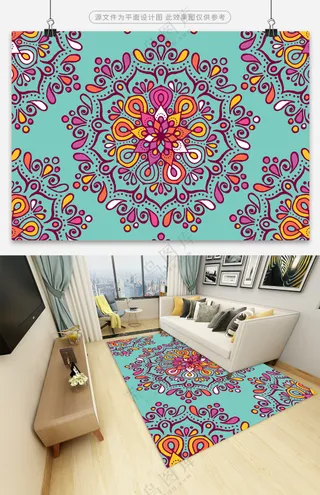 精美绚丽数码印花地毯