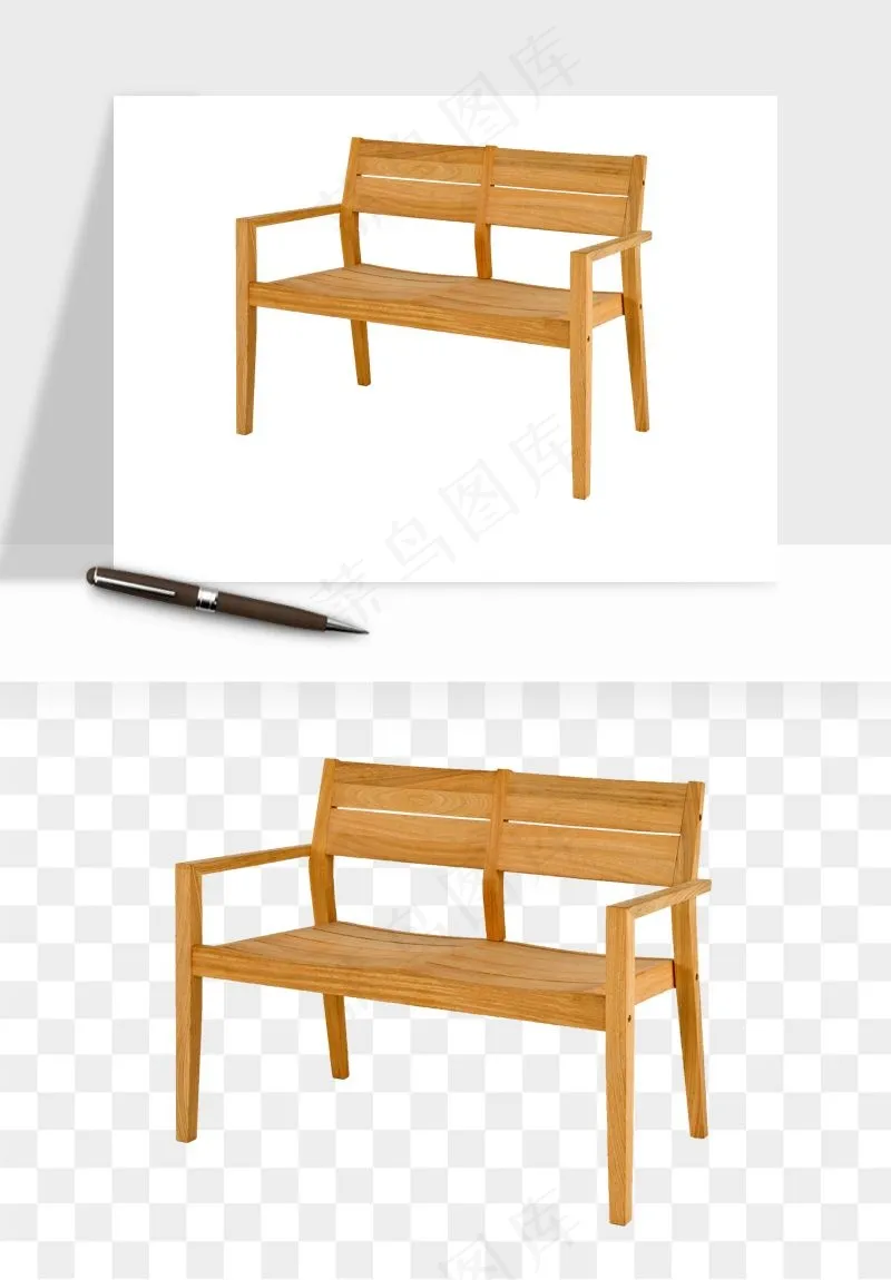 中式长椅长桌木桌png免抠