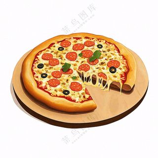 披萨食物免抠