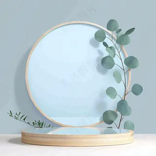 美妆护肤3d展台清新背景