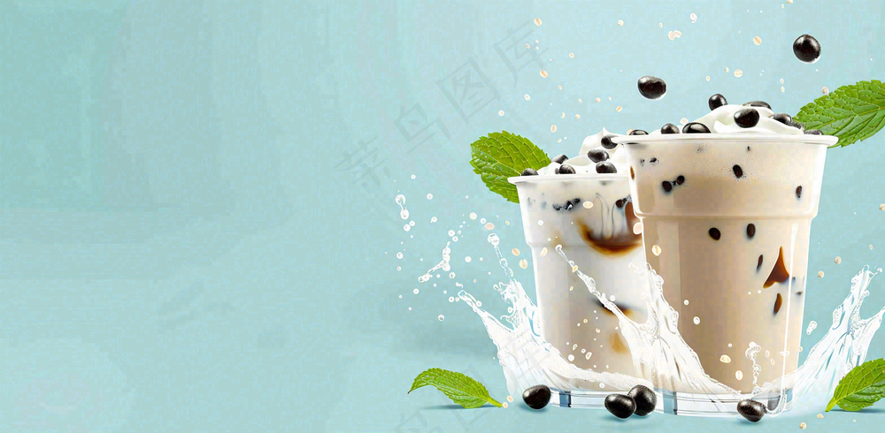 夏日饮品饮料清凉背景