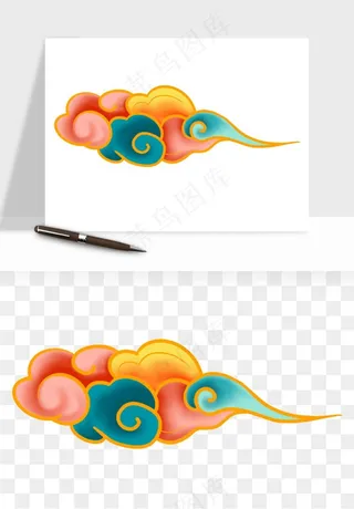 国潮敦煌云纹祥云云彩png免抠